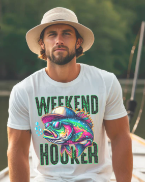 Weekend Hooker Fishing Shirt – Neon Bass Graphic Tee