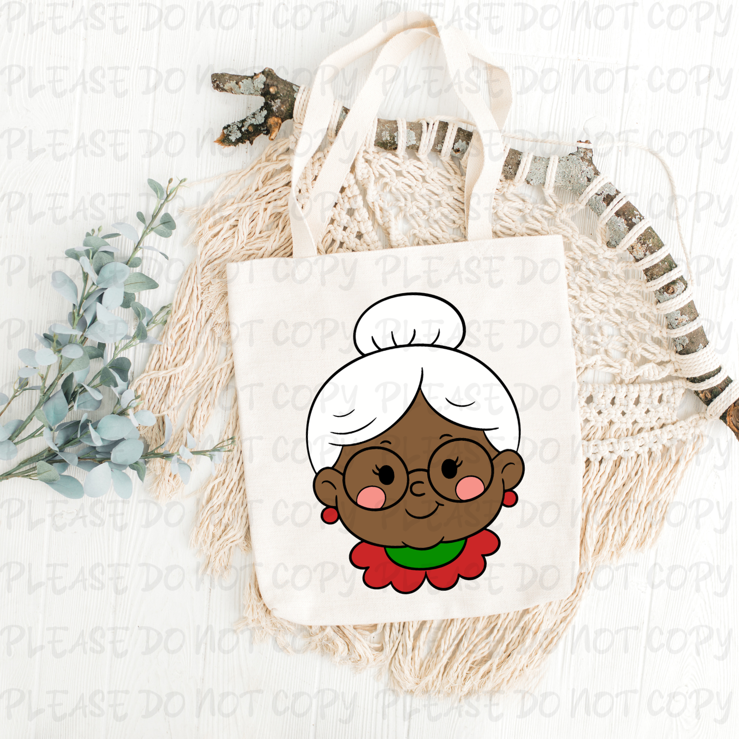 Mrs. Claus Dark Complexion Tote