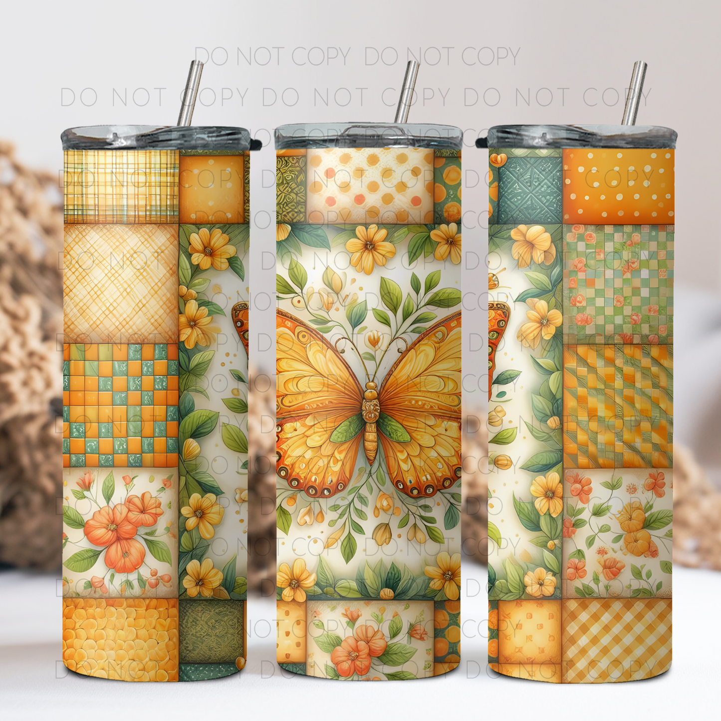 Yellow Butterfly 20oz Tumbler