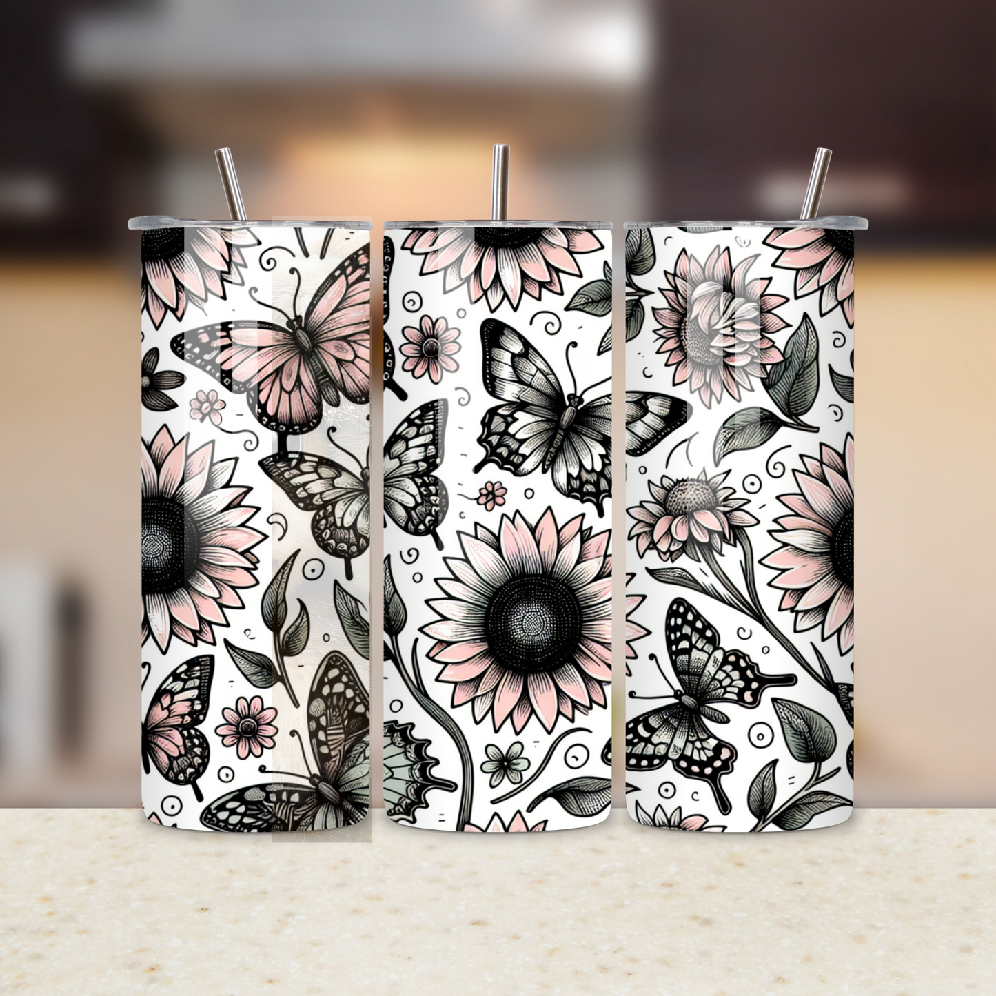 Butterflies And Sunflowers 20oz Tumbler