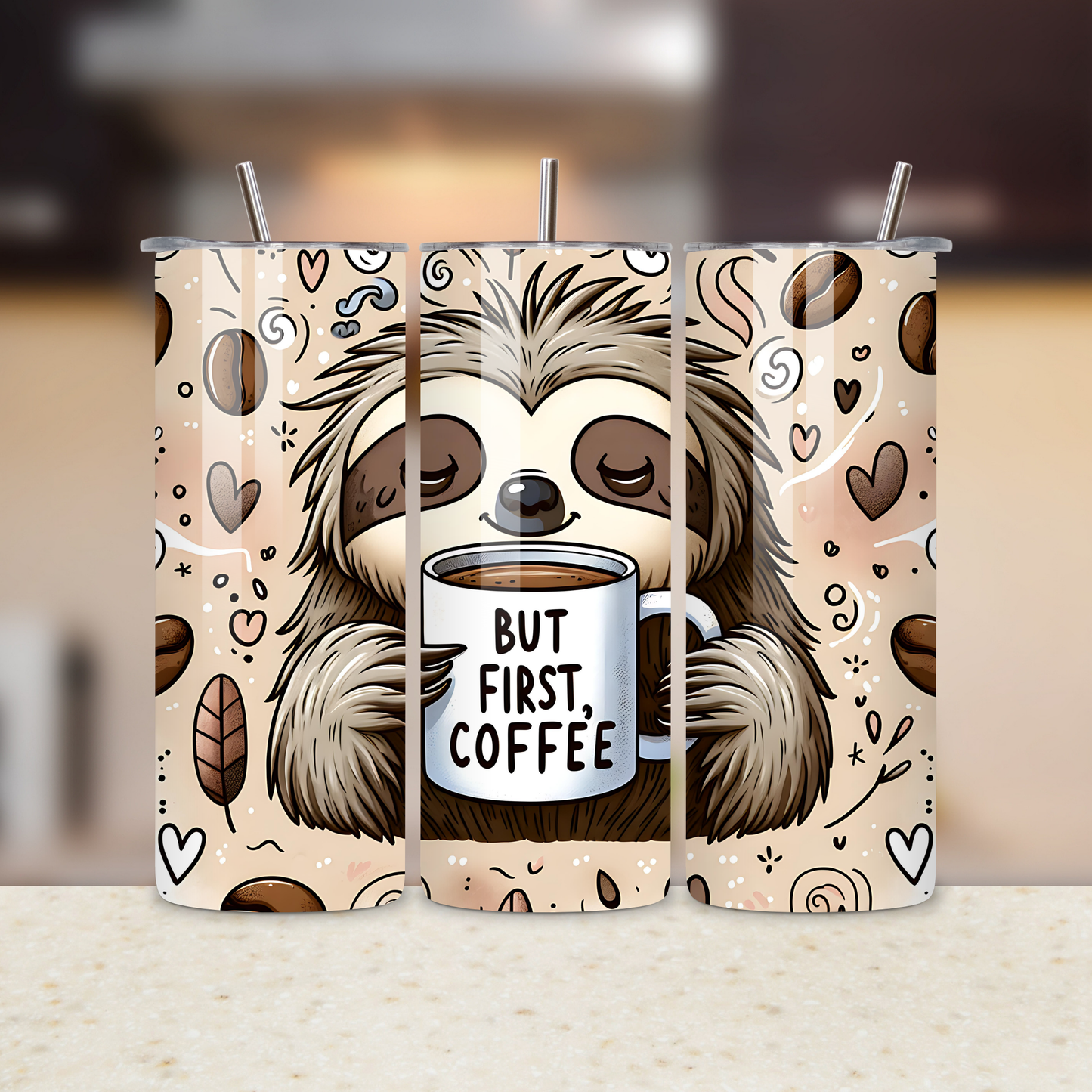 But First Coffee Sloth 20oz Tumbler