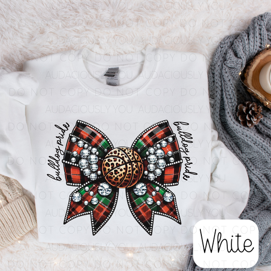 Bulldog Pride Christmas Basketball Bow Digital Download