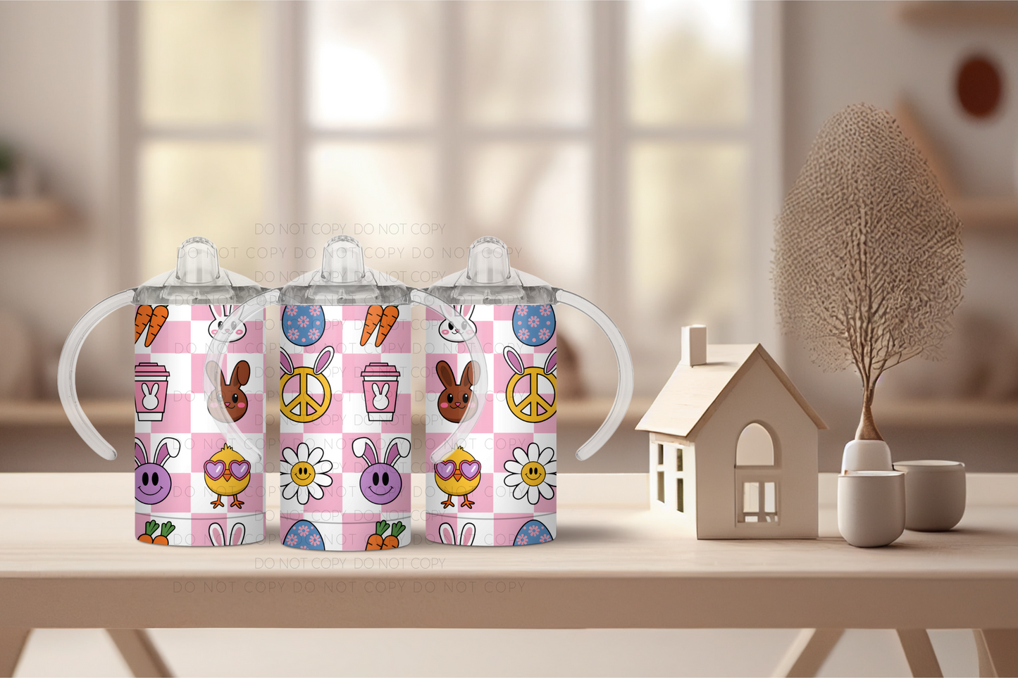 Checkererd Easter 12oz Sippy Cup