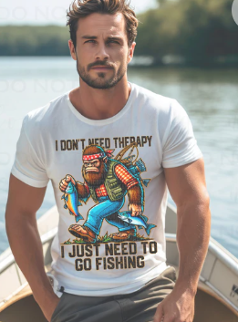 I Don’t Need Therapy, I Just Need to Go Fishing Shirt – Funny Fisherman Graphic Tee