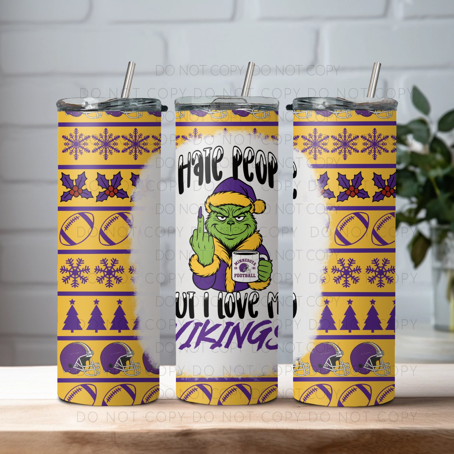 I Hate People But I Love My Vikings 20oz Tumbler