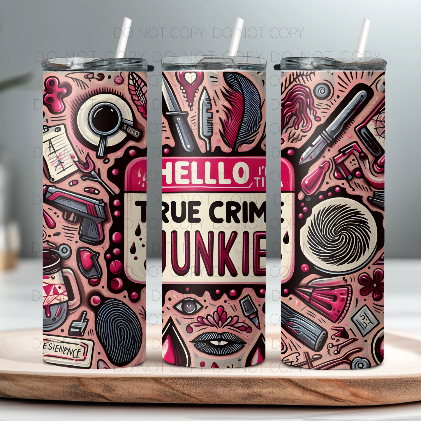 Hello True Crime Junkie 20oz Tumbler