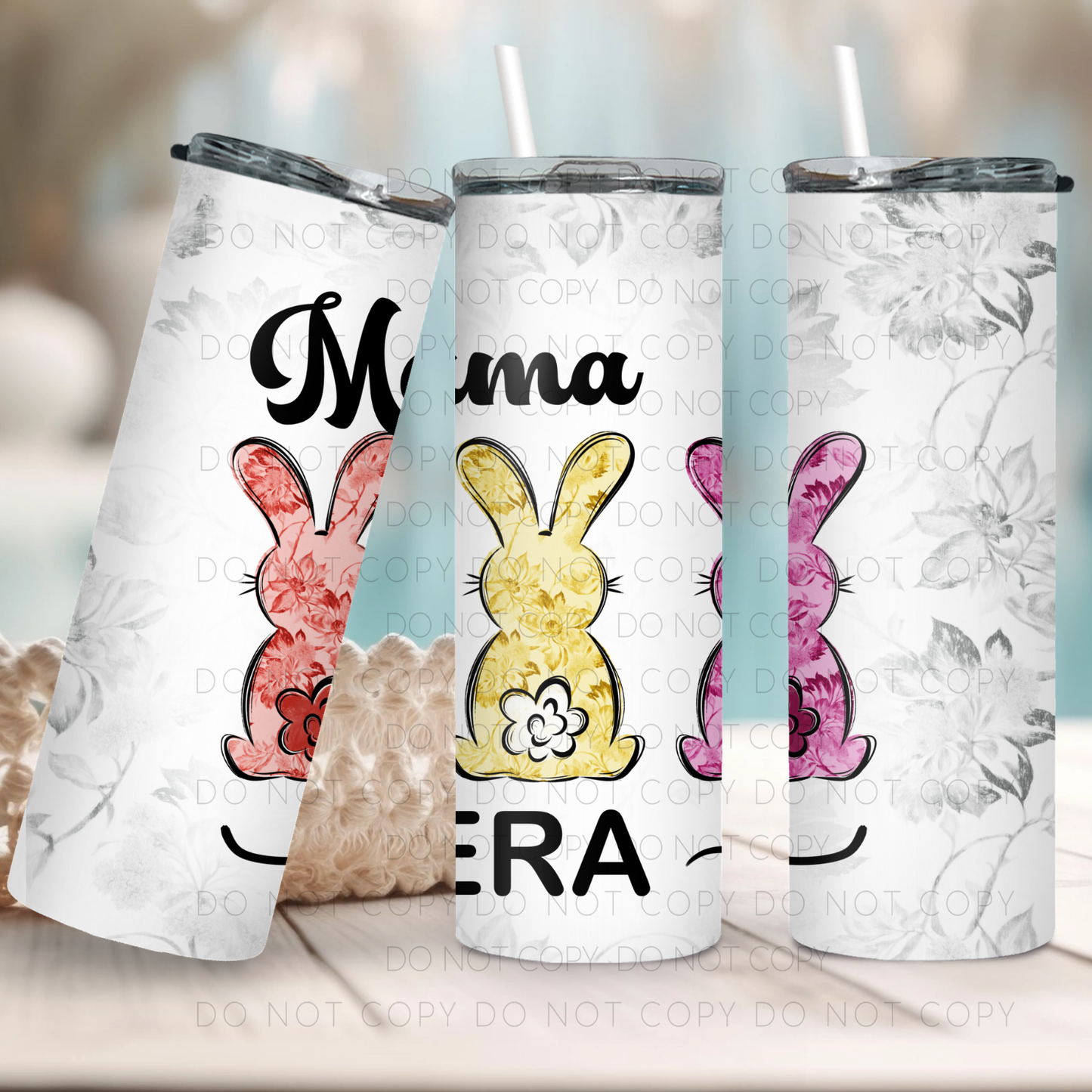 Mama Era Floral Bunnies Tumbler Digital Download