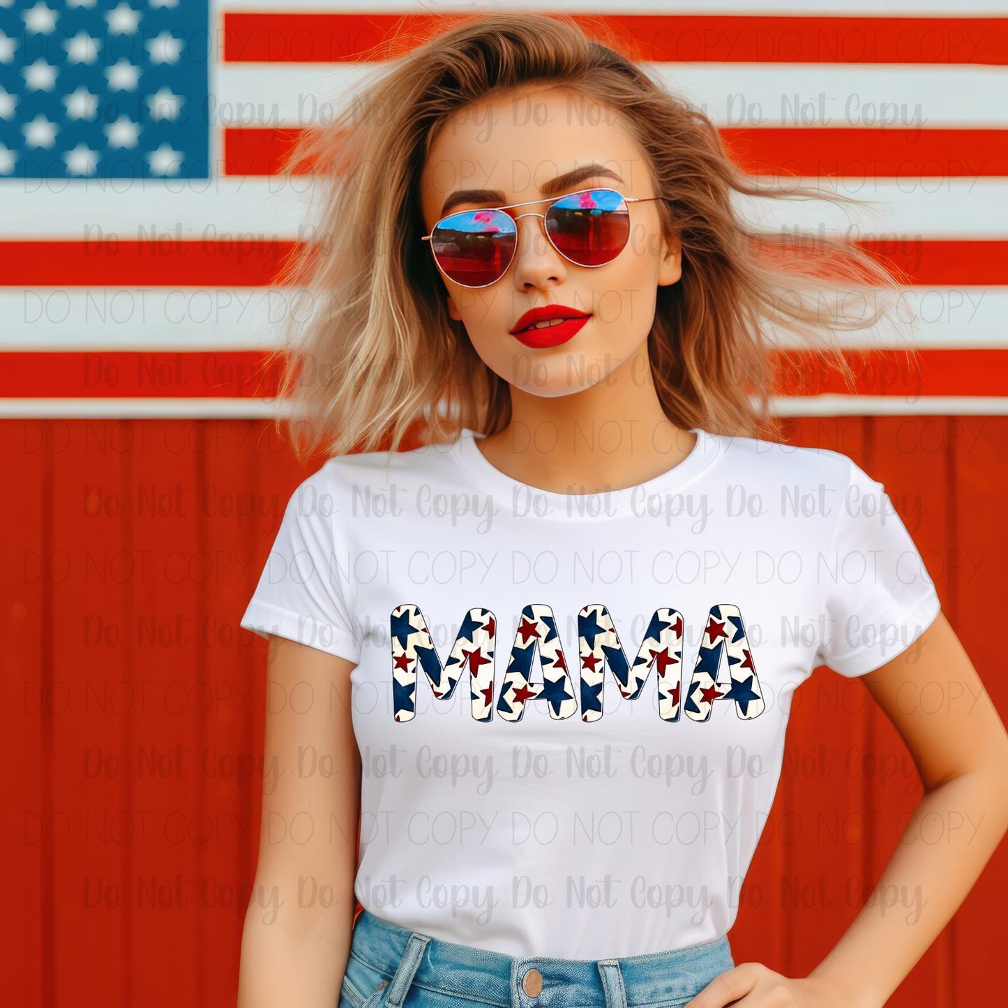 Custom Patriotic Mama (Any Title/Enter in box)