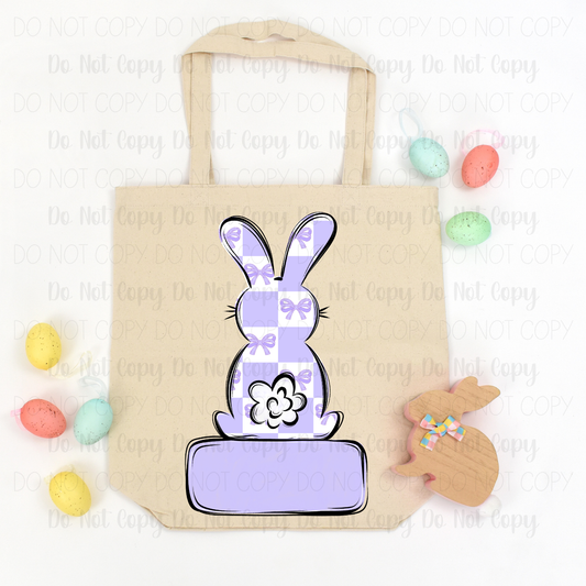 Purple Checkered Bunny Digital Download