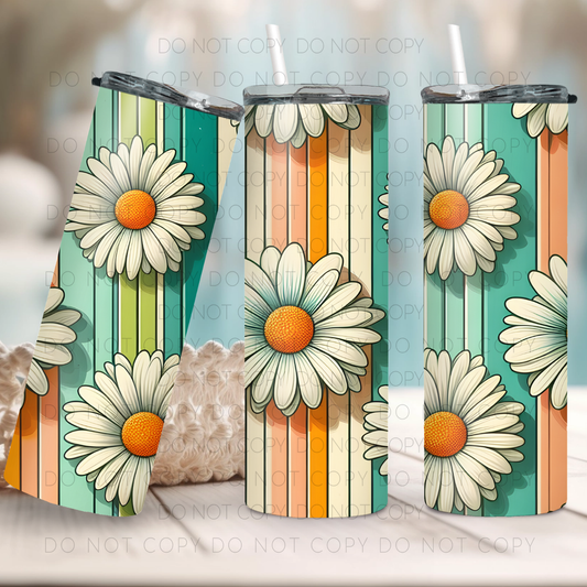 Striped Florals 20oz Tumbler